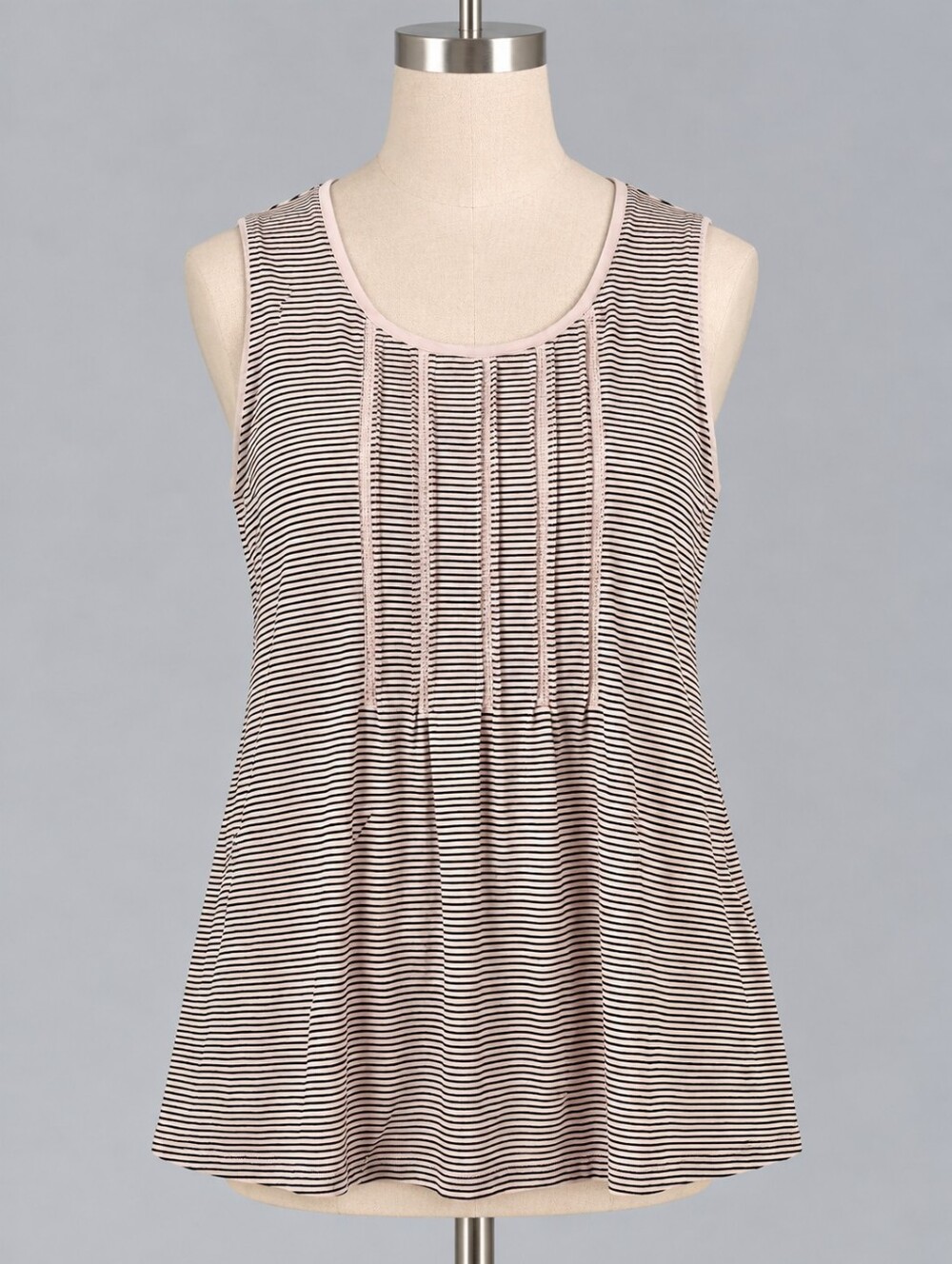 Denver Hayes | White Black Striped Tank Top